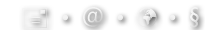 Symbole für Adresse, E-Mail, Homepage und Impressum